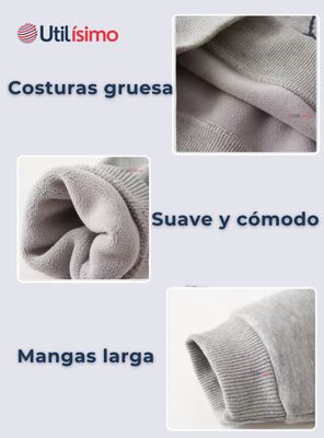 Imagen 2 del producto Polerón Algodón Estilo Pique Manga Larga Niños Gris