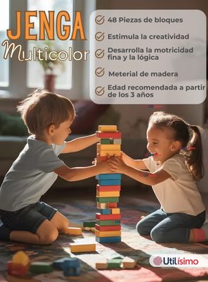 Imagen 2 del producto Jenga Juego De Mesa de 48 Piezas Multicolor Madera Original