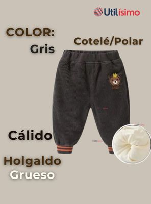 Imagen 2 del producto Buzo Cotelé forrado en Polar Niño Gris