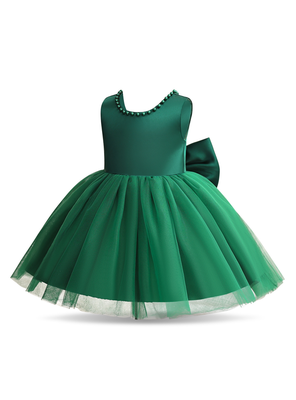 Vestido De Fiesta Con Lazo Y Perlas Jump Kids