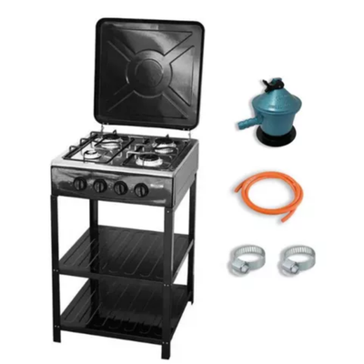 Imagen 1 del producto Cocina Encimera A Gas Licuado 4 Platos con Mesa + Kit De Instalación