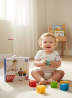 Set 8 Bloques Sensoriales De Silicona Con Números Juguete Bebé