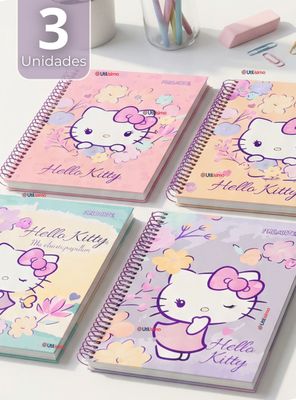 Imagen 1 del producto Pack 3 Cuadernos Universitario Hello Kitty de 150 Hojas Tapa Gruesa Proarte Diseño Surtido