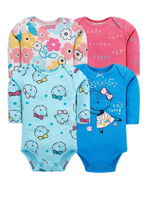 Pack 4 Bodys Tedmimak Niña Manga Larga Ositos
