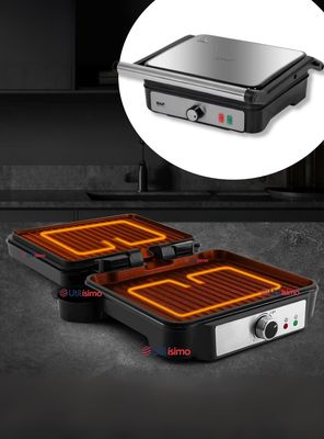 Plancha Parrillera Eléctrica 2000W de Potencia Asadora Doble Cara Antiadherente