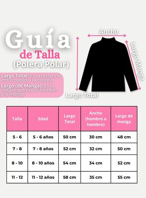 Imagen 2 del producto Polera Camiseta Polar Primera Capa Cuello Beatle Manga Larga Colores Surtido Niña