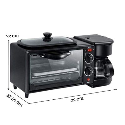 Imagen 2 del producto Maquina Desayuno Multifuncional 3 En 1 Horno Cafetera Sarten