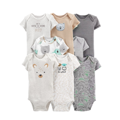 SuperPack 8 Bodies Manga Corta Bebé Niño Tedmimak