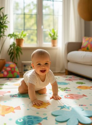 Alfombra Antigolpe Tapete Plegable Reversible para Bebés tamaño de 200cm