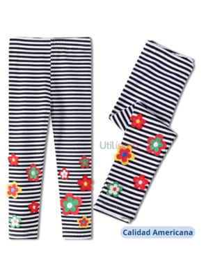 Imagen 2 del producto  Calzas Niña Flores Rayas Jump Kids 100% Algodón