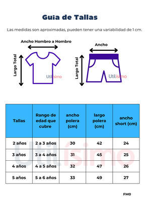 Imagen 2 del producto Set 2 Piezas Conjunto Niño Polera y Short Tedmimak Verano 100% Algodón Happy Summer