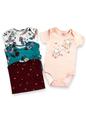 Imagen 2 del producto Pack 4 Bodys Niña Manga Corta Tedmimak 100% Algodón Bailarina Ballet