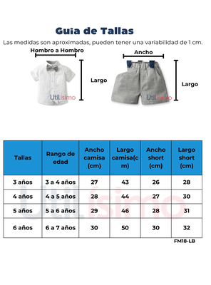 Imagen 2 del producto Conjunto de vestir con corbatín y pantalón corto Niño 3 a 7 años Gray