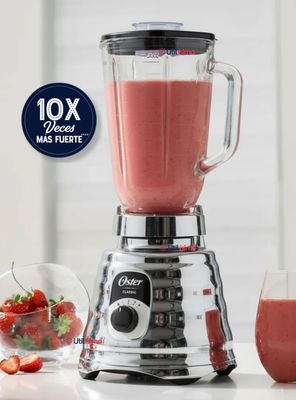 Licuadora clásica Oster® Cromo Perilla ergonómica de 3 velocidades BLST4655