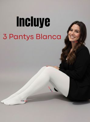 Imagen 2 del producto Pack 3 Pantys Semitransparentes Elasticadas Oficina de Color Blanca