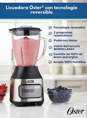 Imagen 2 del producto Licuadora Oster® tecnología reversible, 2 programas automáticos y 3 velocidades más pulso