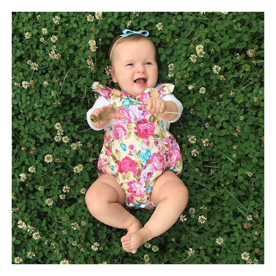 Imagen 2 del producto Body Floreado con Volado y Cinta para Bebé Niña Jump Kids Beige