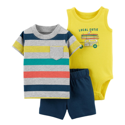 Set 3 Piezas Bebé Niño Tedmimak Local Cutie Playa