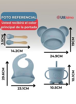 Imagen 2 del producto Set De Alimentación Bebé Silicona 6 Piezas Libre BPA Beige