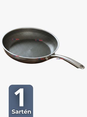 Imagen 1 del producto Sartén Acero Inoxidable Antiadherente 28cm Para Freír Saltear