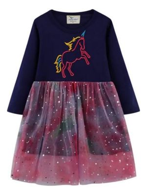 Vestido Manga Larga Tul Niña