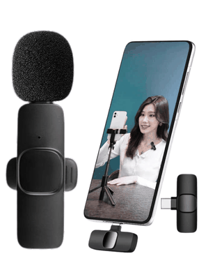 Imagen 1 del producto Micrófono Inalambrico Pro USB-C Recargable Celular iPhone Android iPad