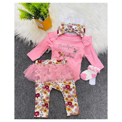 Imagen 2 del producto Pack 4 Piezas Niña Flores Jump Kids 100% Algodón