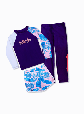 Imagen 1 del producto Traje de Baño de Tres piezas Manga Larga Niña 7 a 10 años