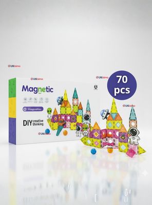 Juego Bloques De Construcción Magnéticos 3D 70 Piezas para Niño o Niña