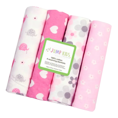 Pack 4 Mantas De Algodón Para Bebés Jump Kids Surtido