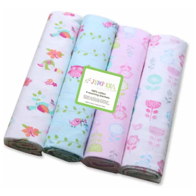 Imagen 2 del producto Pack 4 Mantas De Algodón Para Bebés Jump Kids Surtido