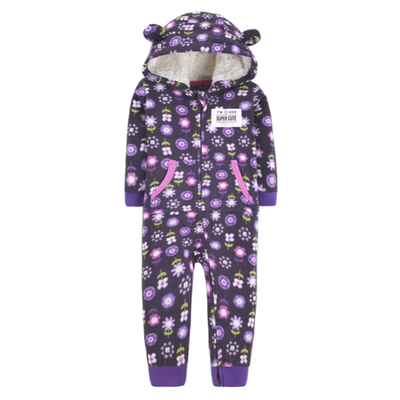 Imagen 1 del producto Enterito Largo Niña Polar Con Capucha Forrada En Corderito