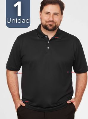 Polera Pique Premium 200g Manga Corta Algodón Textura Suave Chemise Negro Hombre