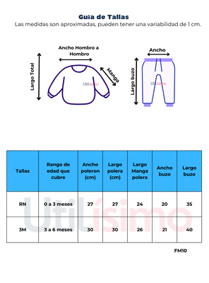 Imagen 2 del producto Set 2 piezas Conjunto Bebe Buzo Polerón Niña 100% Algodón Rosa Flores