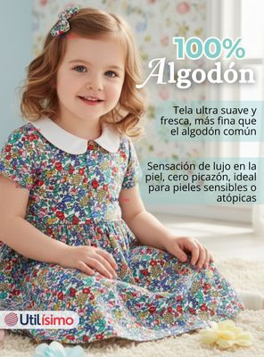 Imagen 2 del producto Vestido Manga Corta Floreal Multicolor Verano Niña 2 a 7 años
