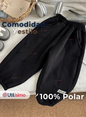 Imagen 2 del producto Buzo Forrado de Polar Niños Pantalón Negro