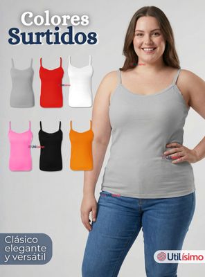 Imagen 2 del producto Pack 6 Camisetas Poleras Pabilo Básica Lisa y Transpirable Mujer Color Surtido
