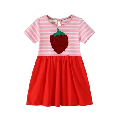 Vestido Manga Corta Niña Falda Frutilla Jump Kids