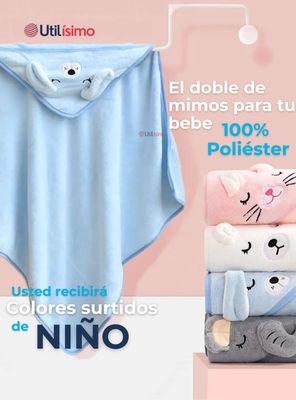 Imagen 2 del producto Toalla de Bebé Con Capucha Animales Surtido Niño