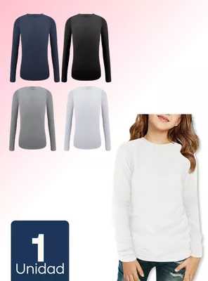 Imagen 1 del producto Camiseta Bambú Primera Capa Invierno Niña Cuello Redondo