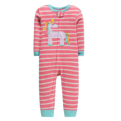 Enterito Largo Pijama Para Niña Cierre Sin Pie 100% Algodón