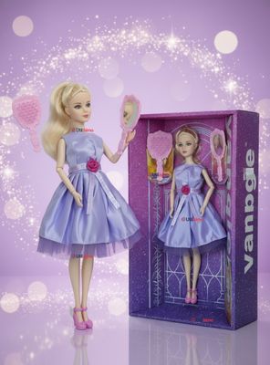 Set de Juego Muñeca Princesa Con Espejo Y Peine para Niñas