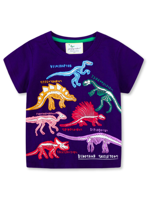 POLERA NIÑO ALGODÓN MANGA CORTA JUMP KIDS DINOSAURIOS