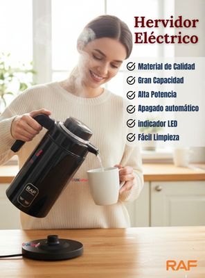 Imagen 2 del producto Termo Hervidor Eléctrico RAF 1360W Capacidad 2 Litros Negro