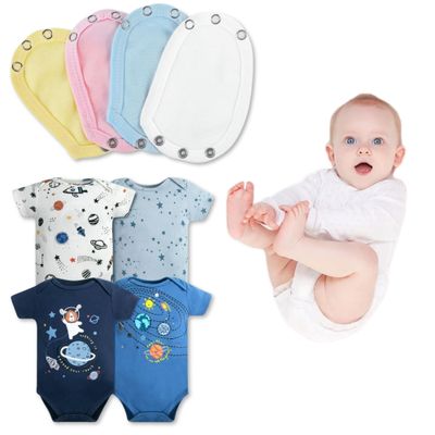 Pack 4 Unidades Extensor Body Bebé +Pack 4 Bodys Algodón Niño Manga Corta Animales infatiles