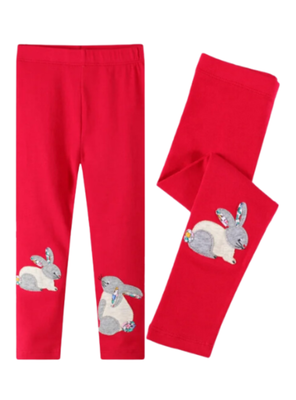Calzas Niña Conejo Rojo Jump Kids 100% Algodón