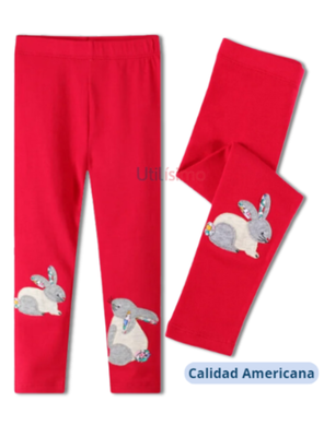 Imagen 2 del producto Calzas Niña Conejo Rojo Jump Kids 100% Algodón