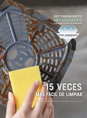 Imagen 2 del producto Oster® Freidora de Aire Digital,Recubrimiento DiamondForce, 6L de Capacidad,10 Programas Automáticos