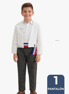 Pantalón Huaso Niños Gris con Rayas Fiestas Patrias