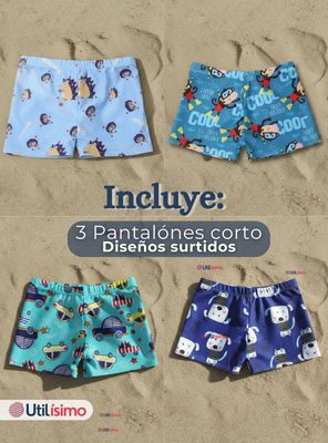 Imagen 2 del producto Pack 3 Shorts De Playa Niños Traje De Baño Pantalón Corto Diseños Surtidos